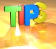 Word Tips on yellow background (high resolution 3D image)