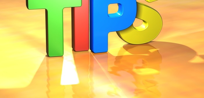 Word Tips on yellow background (high resolution 3D image)