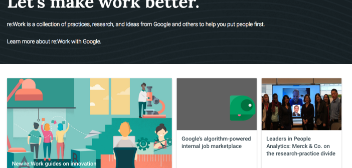 Screenshot of Google's reimagining work homepage