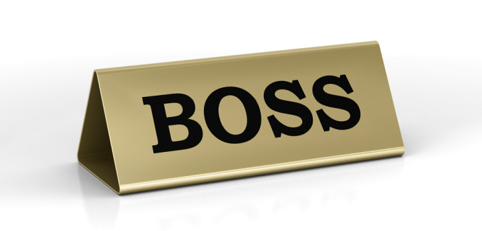 Boss identification plate with engraving