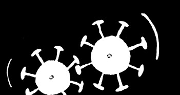 Cartoon image of Covid-19 virus