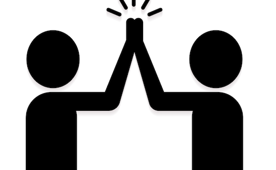 Graphic of two people doing a high five