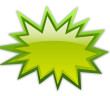 Green boom icon on white background